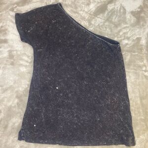 American Eagle Soft & Sexy Distressed One-Shoulder T-Shirt - Size S